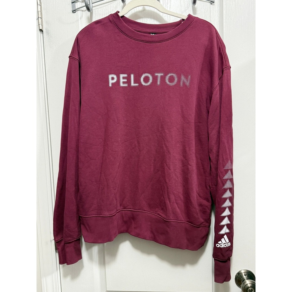 Adidas X Peloton Unisex Crewneck Sweatshirt Burgundy Maroon Graphic Pullover M